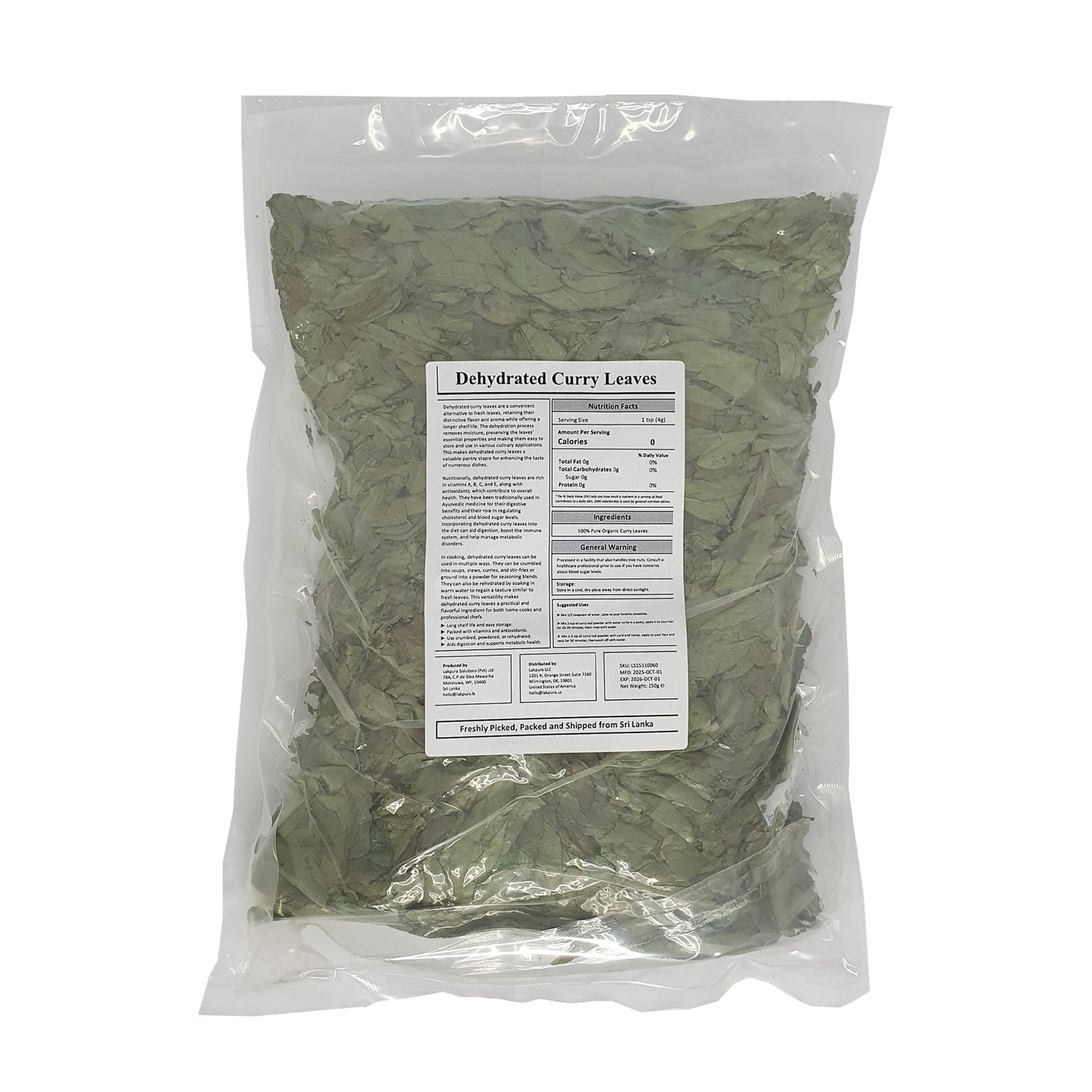 Feuilles de curry déshydratées Lakpura®