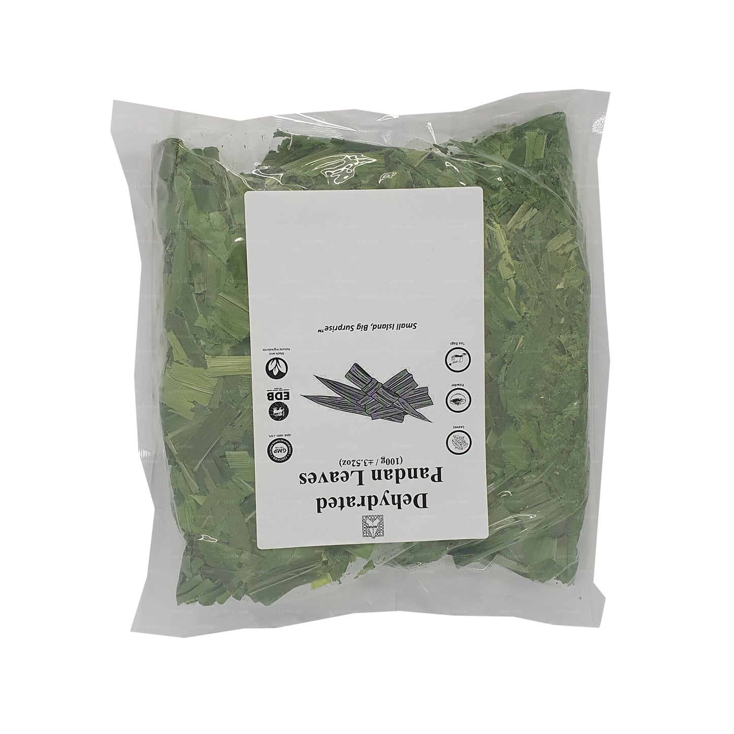 Feuilles de rampe de pandan déshydratées Lakpura