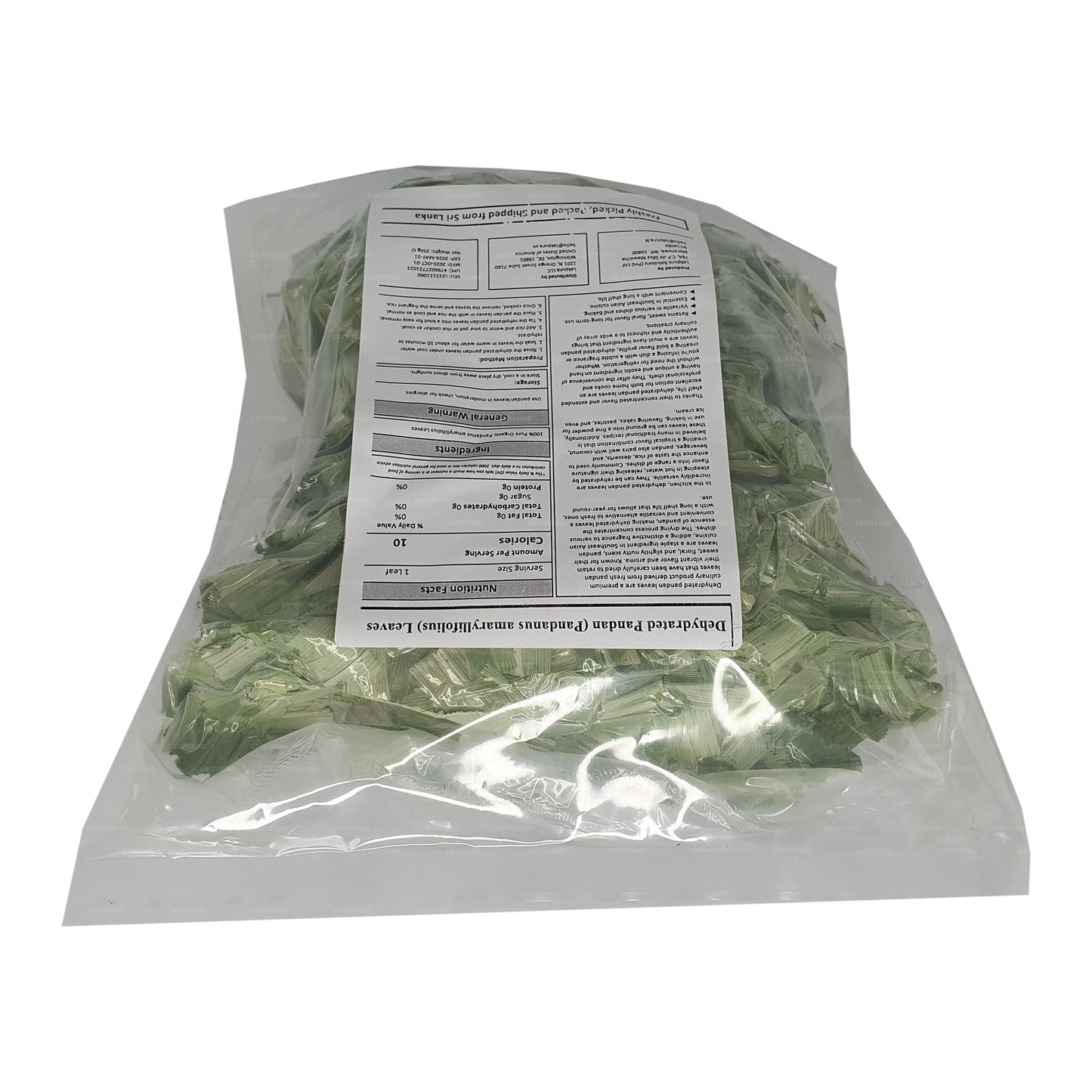 Feuilles de rampe de pandan déshydratées Lakpura