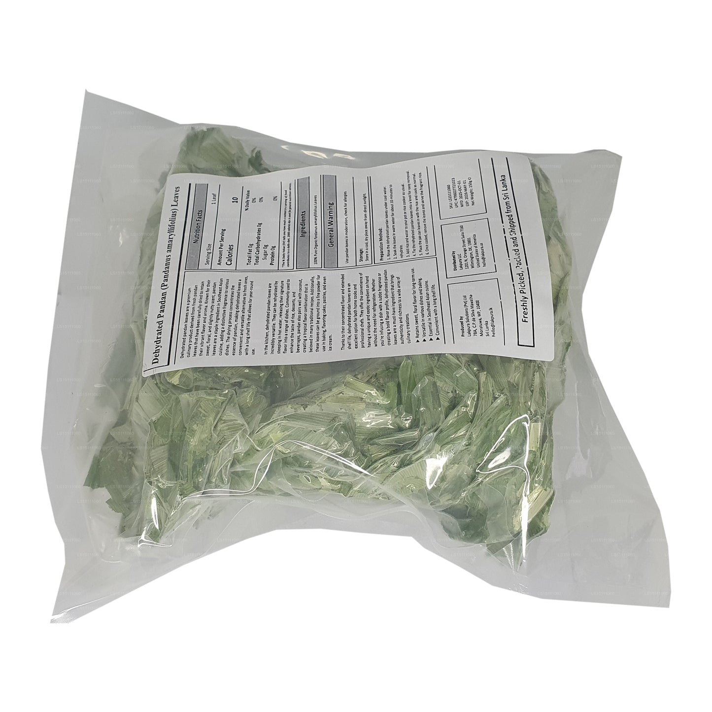 Feuilles de rampe de pandan déshydratées Lakpura