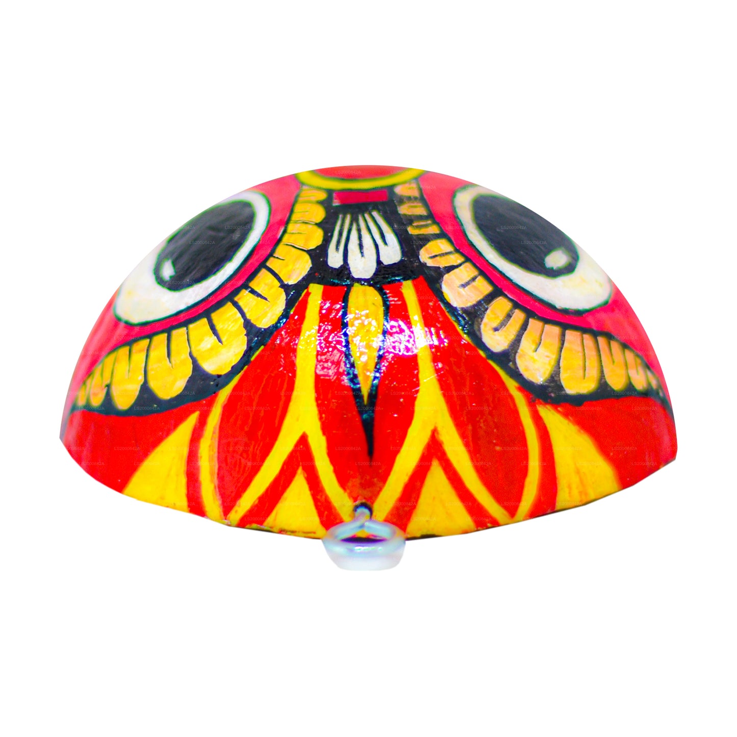 Masques raksha traditionnels du Sri Lanka (Mayura, Maru, Agni, Naga) peints sur des coquilles de noix de coco (lot de 4)