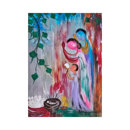 Lakpura® Famille au temple Art mural