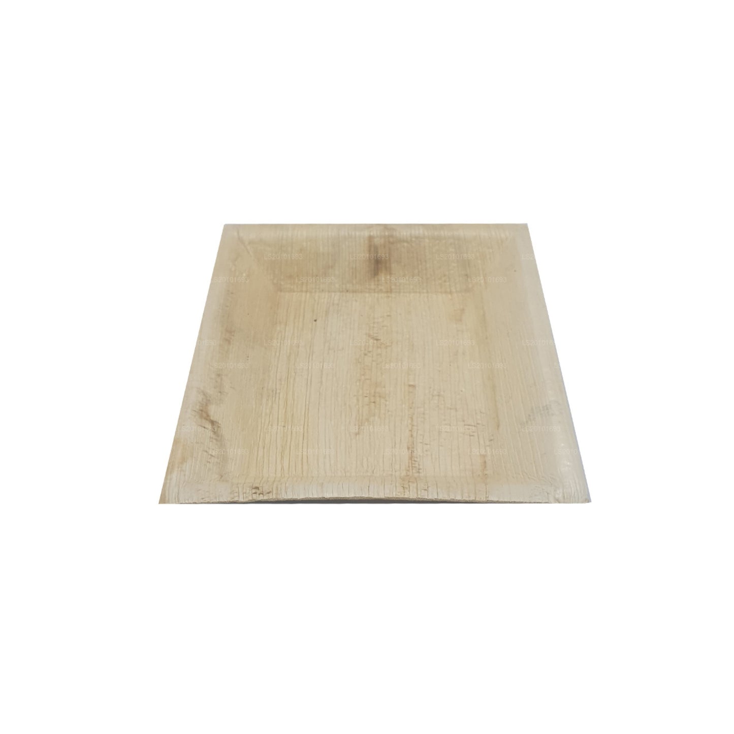 Assiettes alimentaires faites à la main en forme de feuille d'arec 20 cm x 20 cm (type carré)