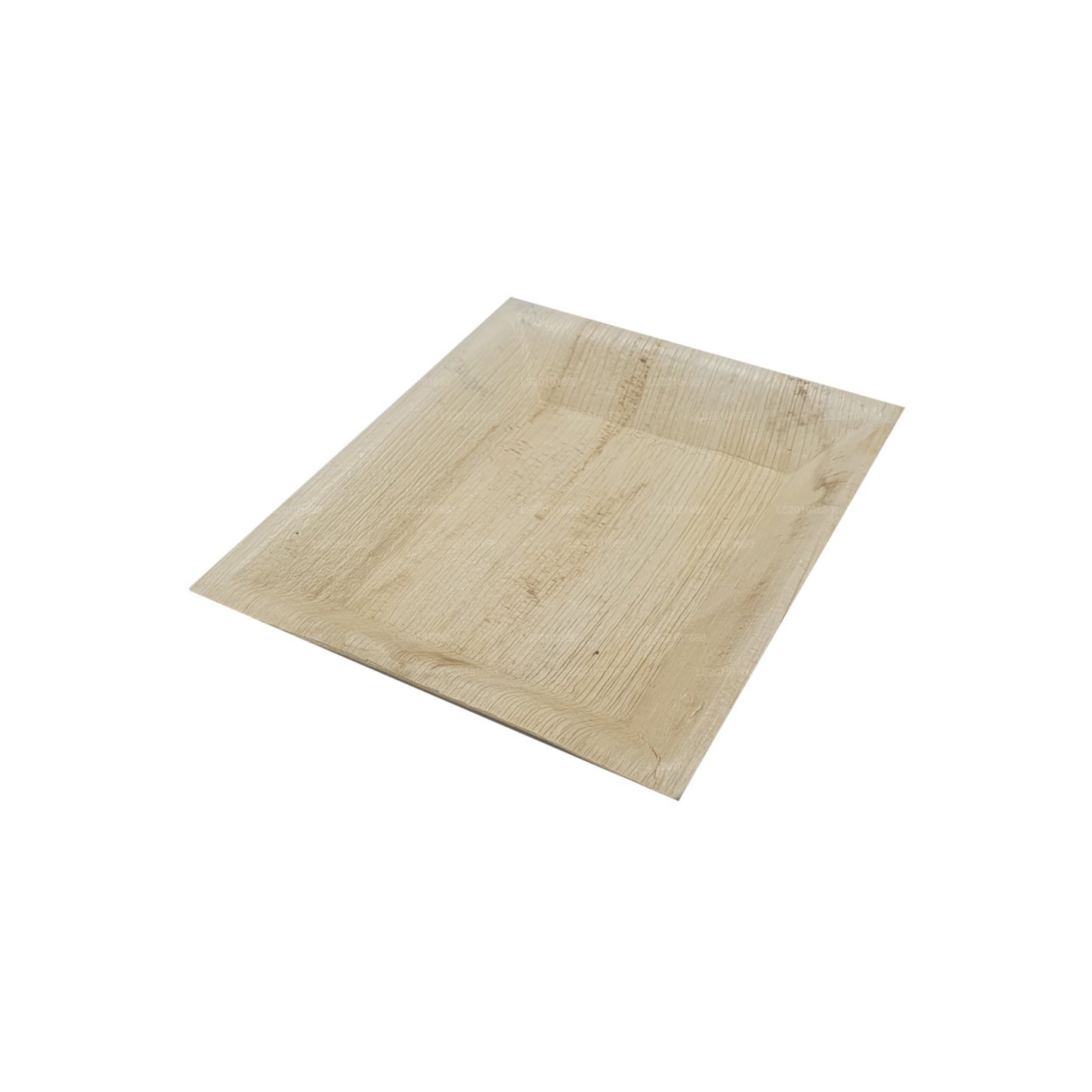 Assiettes alimentaires faites à la main en forme de feuille d'arec 20 cm x 20 cm (type carré)