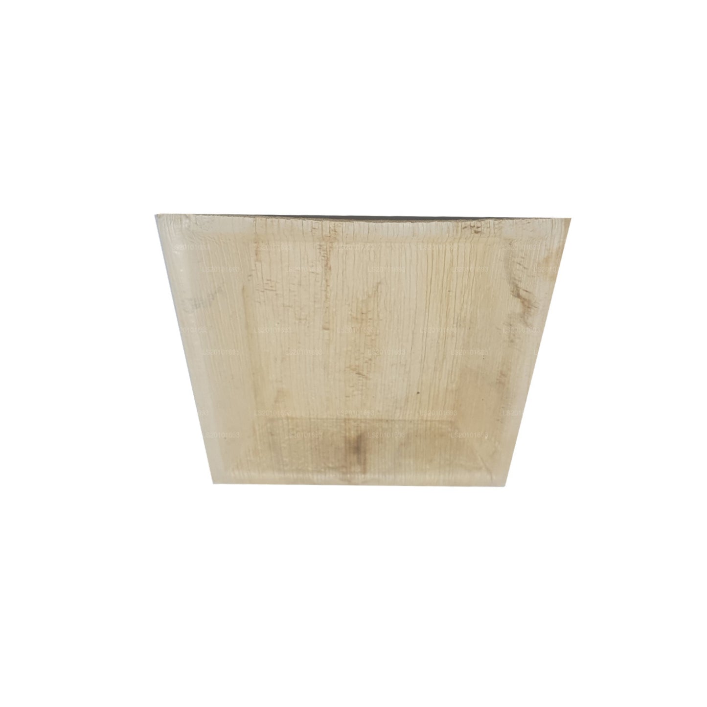 Assiettes alimentaires faites à la main en forme de feuille d'arec 20 cm x 20 cm (type carré)