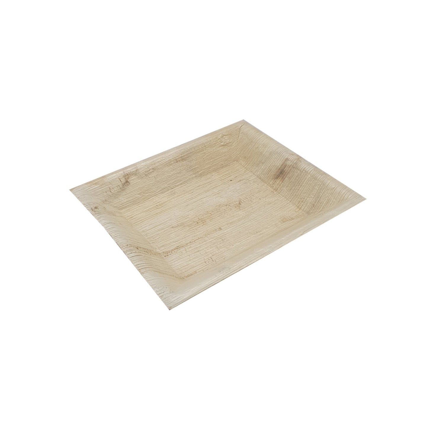 Assiettes alimentaires faites à la main en forme de feuille d'arec 20 cm x 20 cm (type carré)
