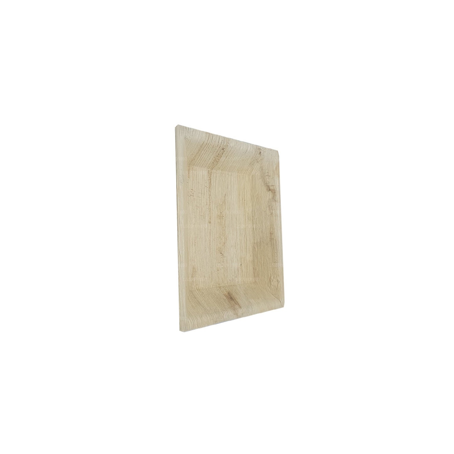 Assiettes alimentaires faites à la main en forme de feuille d'arec 20 cm x 20 cm (type carré)