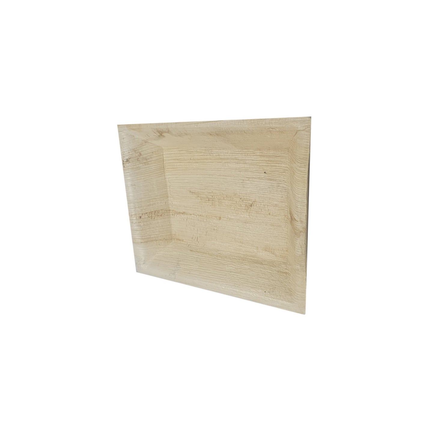 Assiettes alimentaires faites à la main en forme de feuille d'arec 20 cm x 20 cm (type carré)