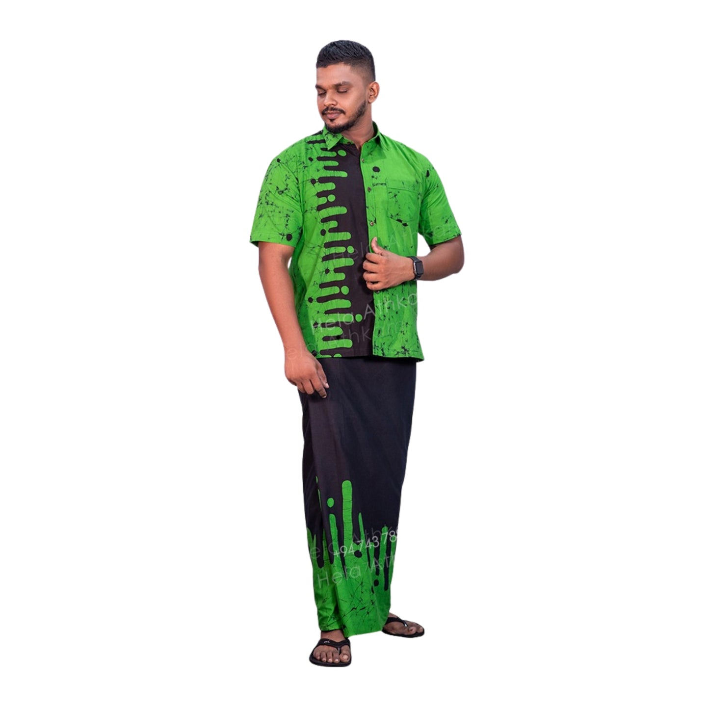 Chemise et Sarong Batik Lakpura® (Design AB222)