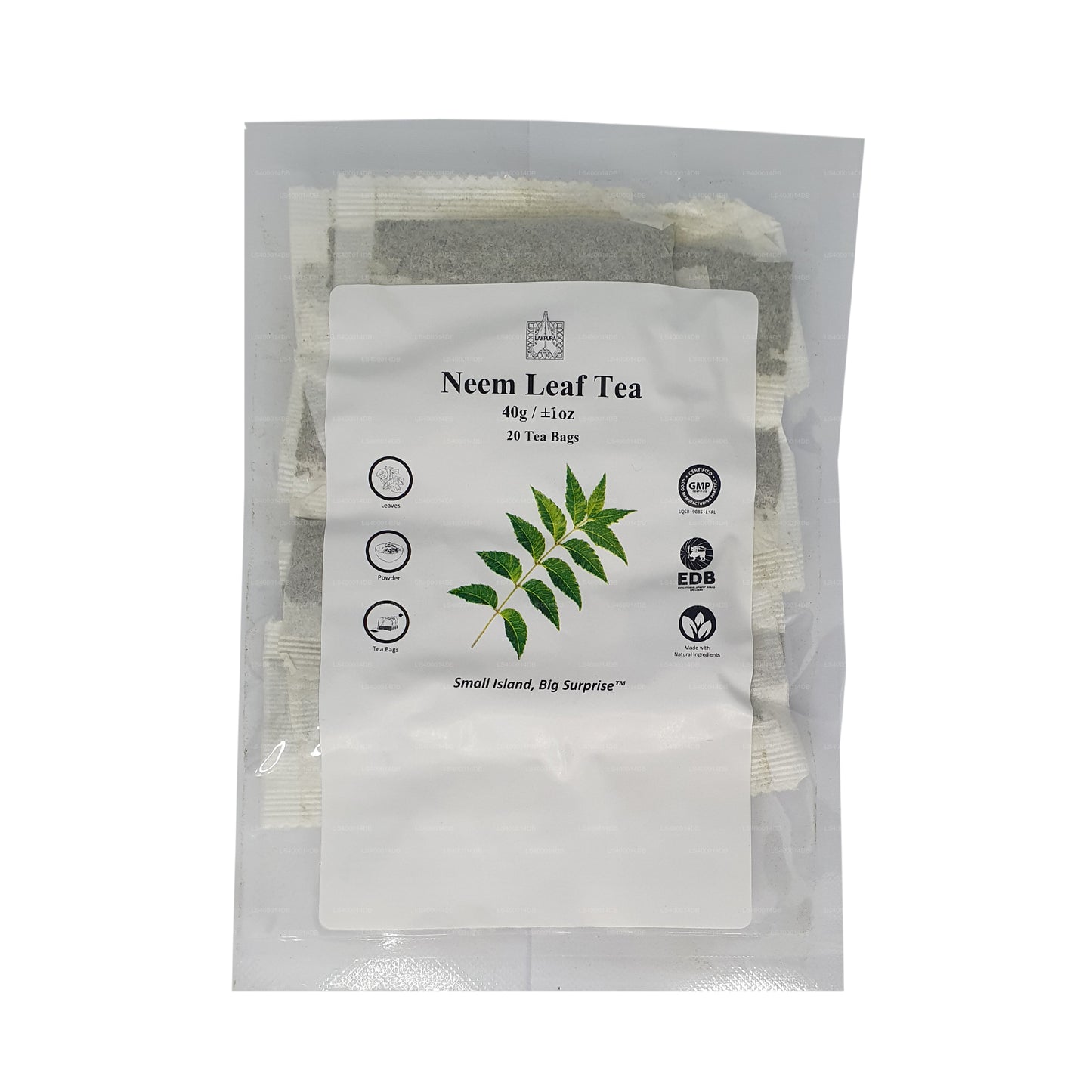 Thé aux feuilles de neem Lakpura (40 g) 20 sachets de thé