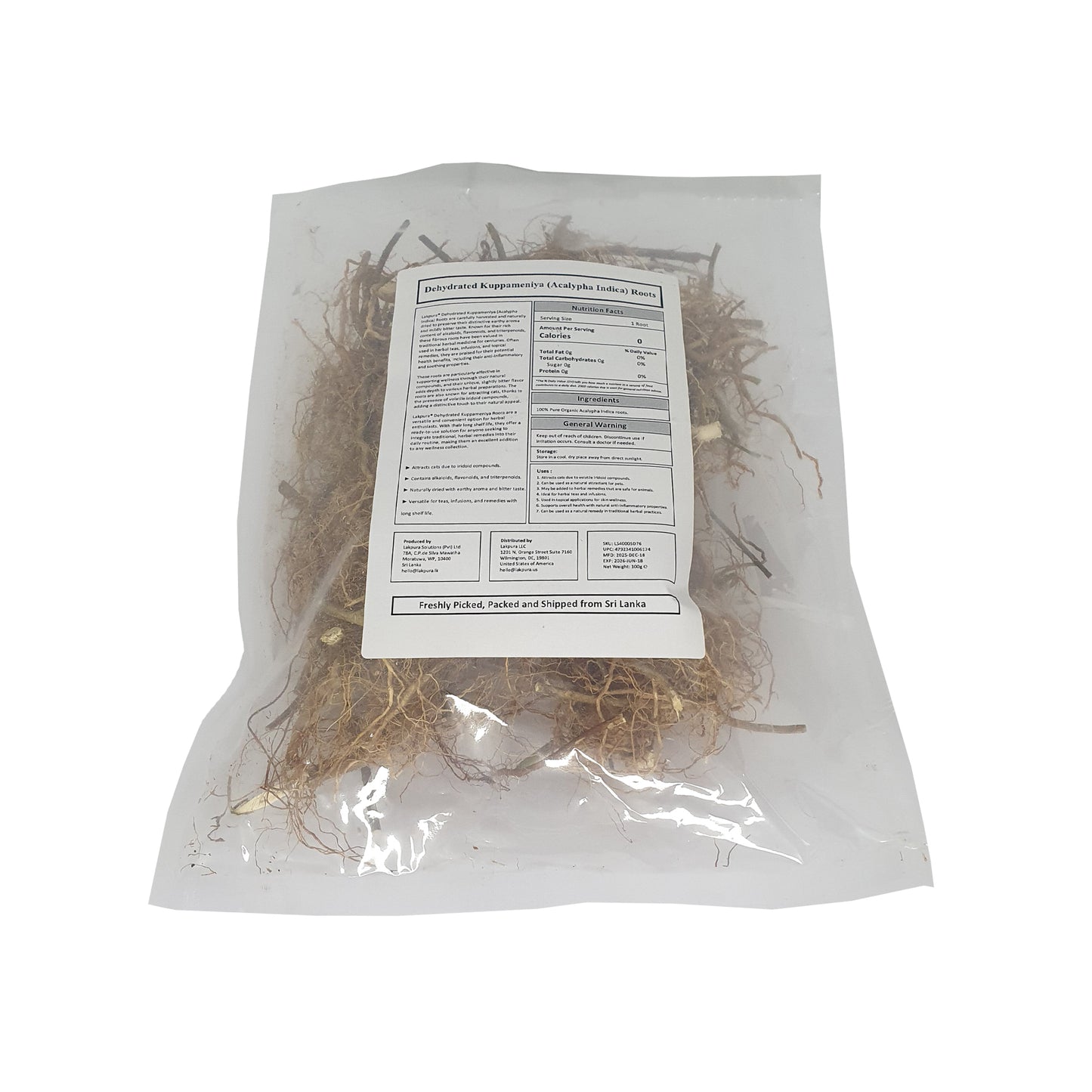 Lakpura® Dehydrated Kuppameniya Roots