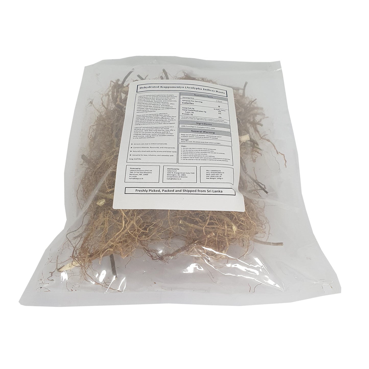 Lakpura® Dehydrated Kuppameniya Roots