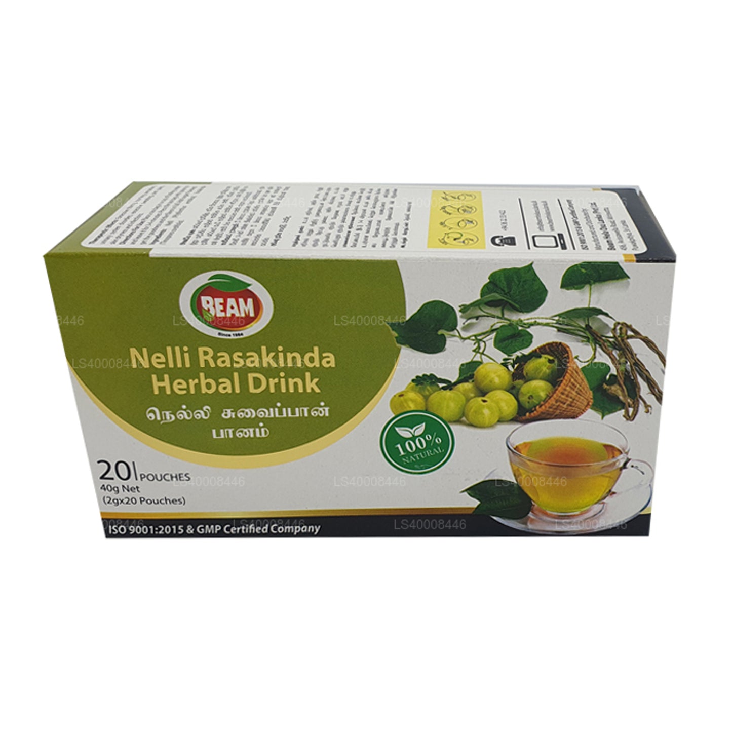 Boisson aux herbes Beam Nelli Rasakinda (40 g) 20 sachets de thé