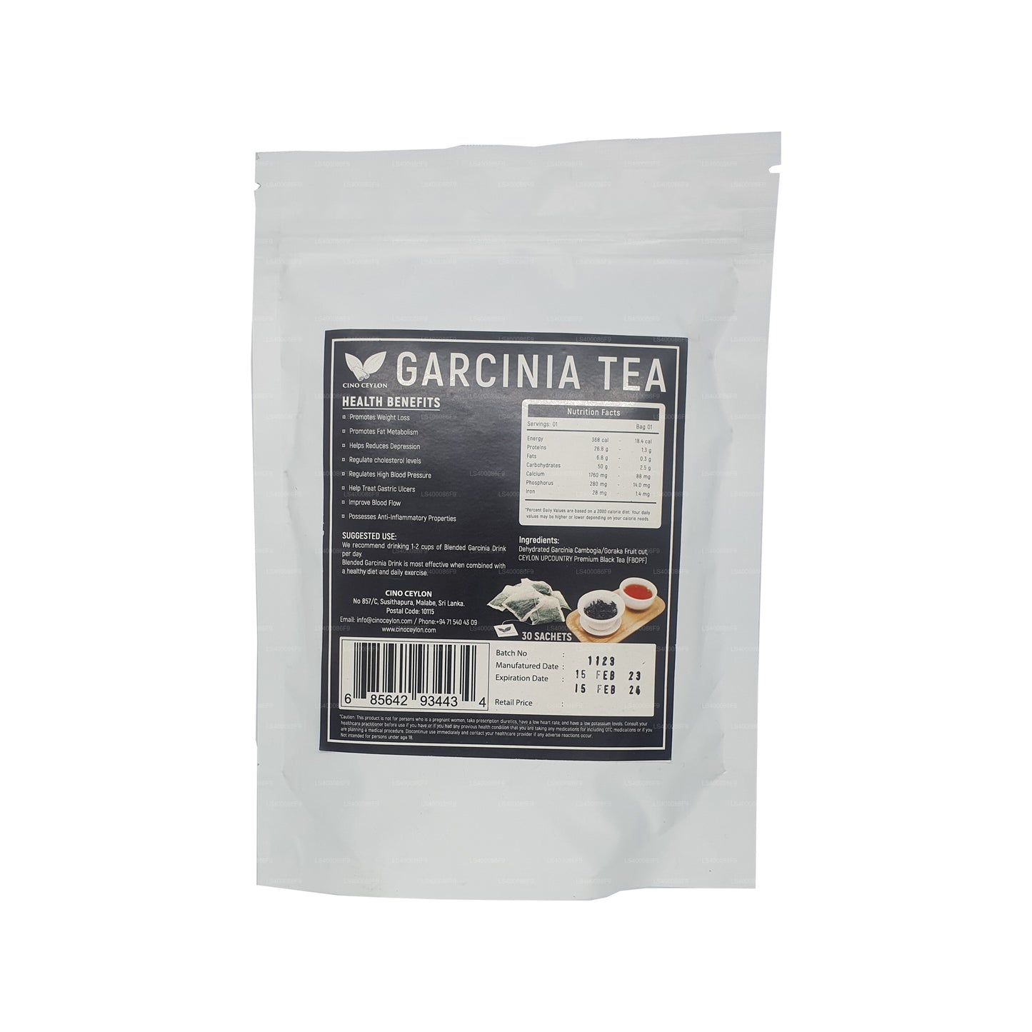 Thé Cino Ceylon Garcinia (30 sachets de thé)