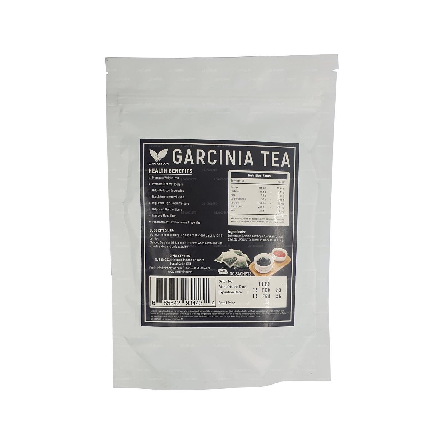 Thé Cino Ceylon Garcinia (30 sachets de thé)