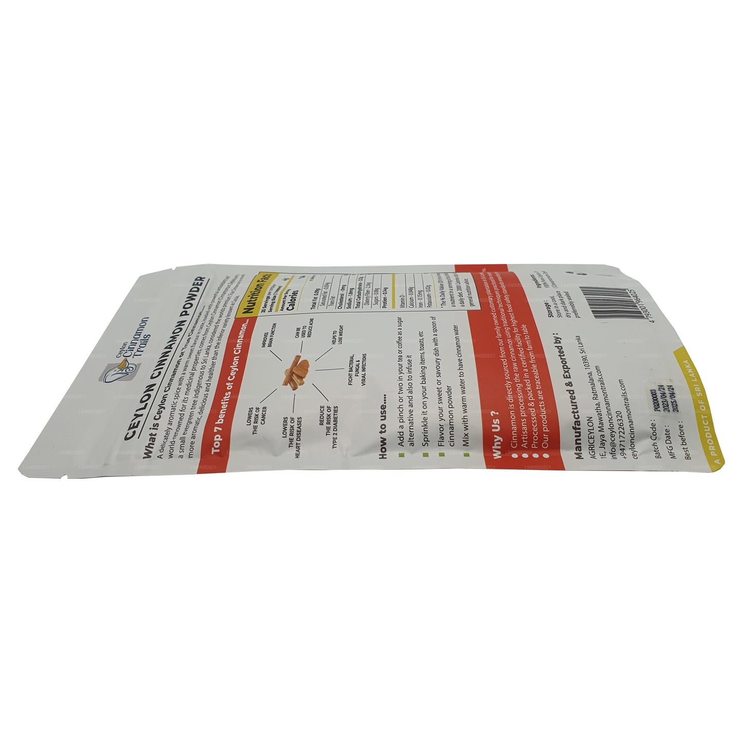 Cannelle Ceylon Cinnamon Trails en poudre (100 g)