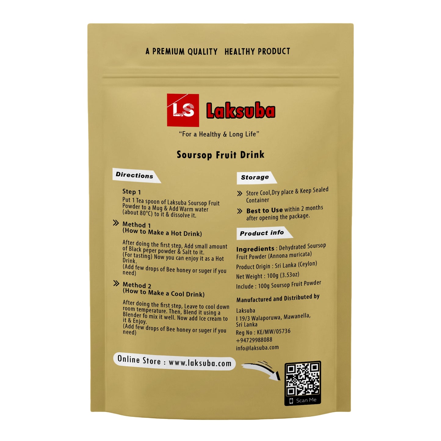 Poudre de corossol Laksuba (100 g)
