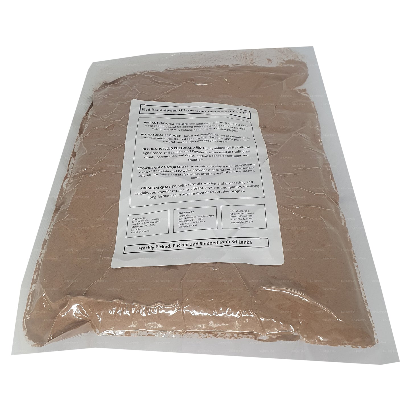 Poudre de bois de santal rouge Lakpura