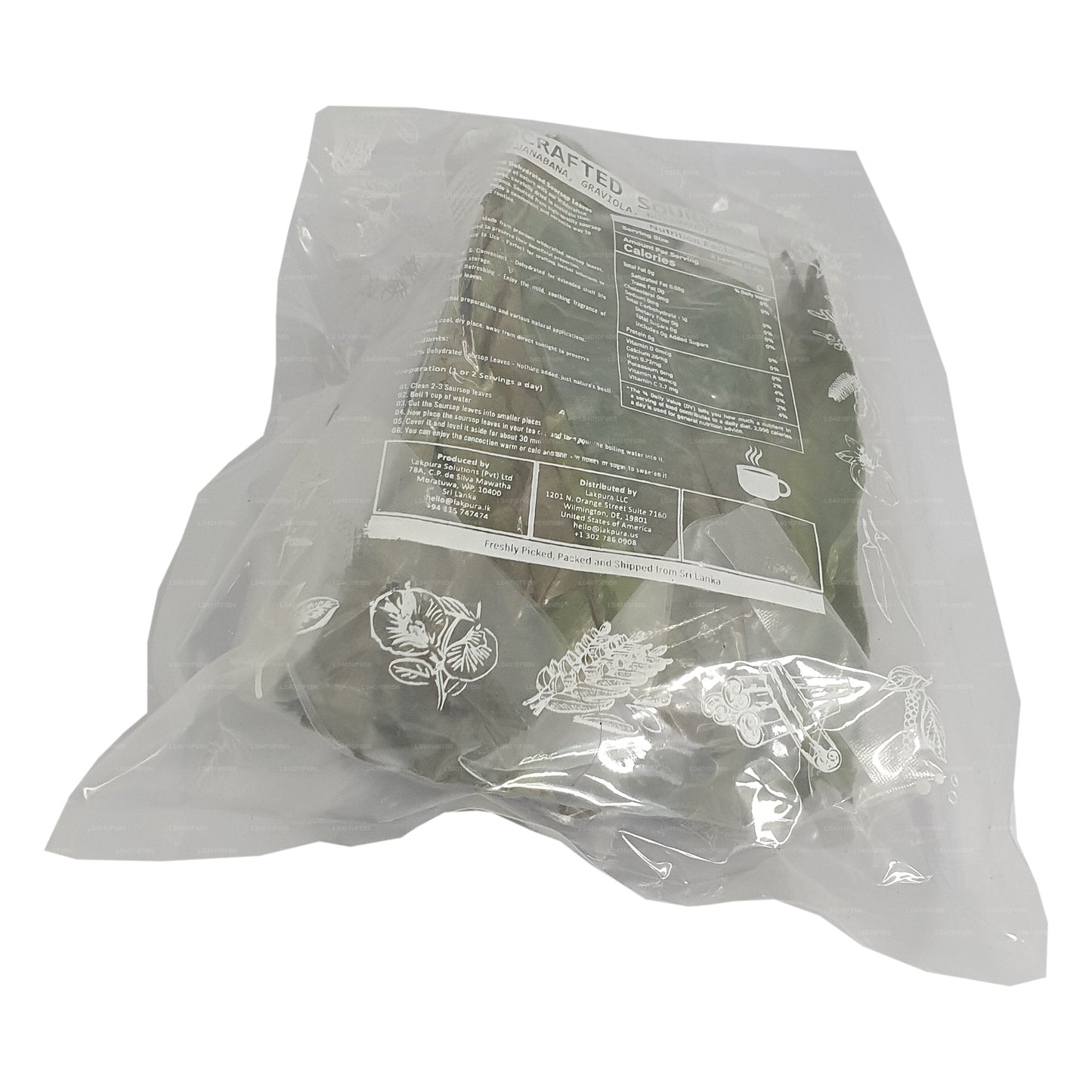 Feuilles entières déshydratées de corossol sauvage Lakpura® (Guanabana, Graviola, Guyabano)