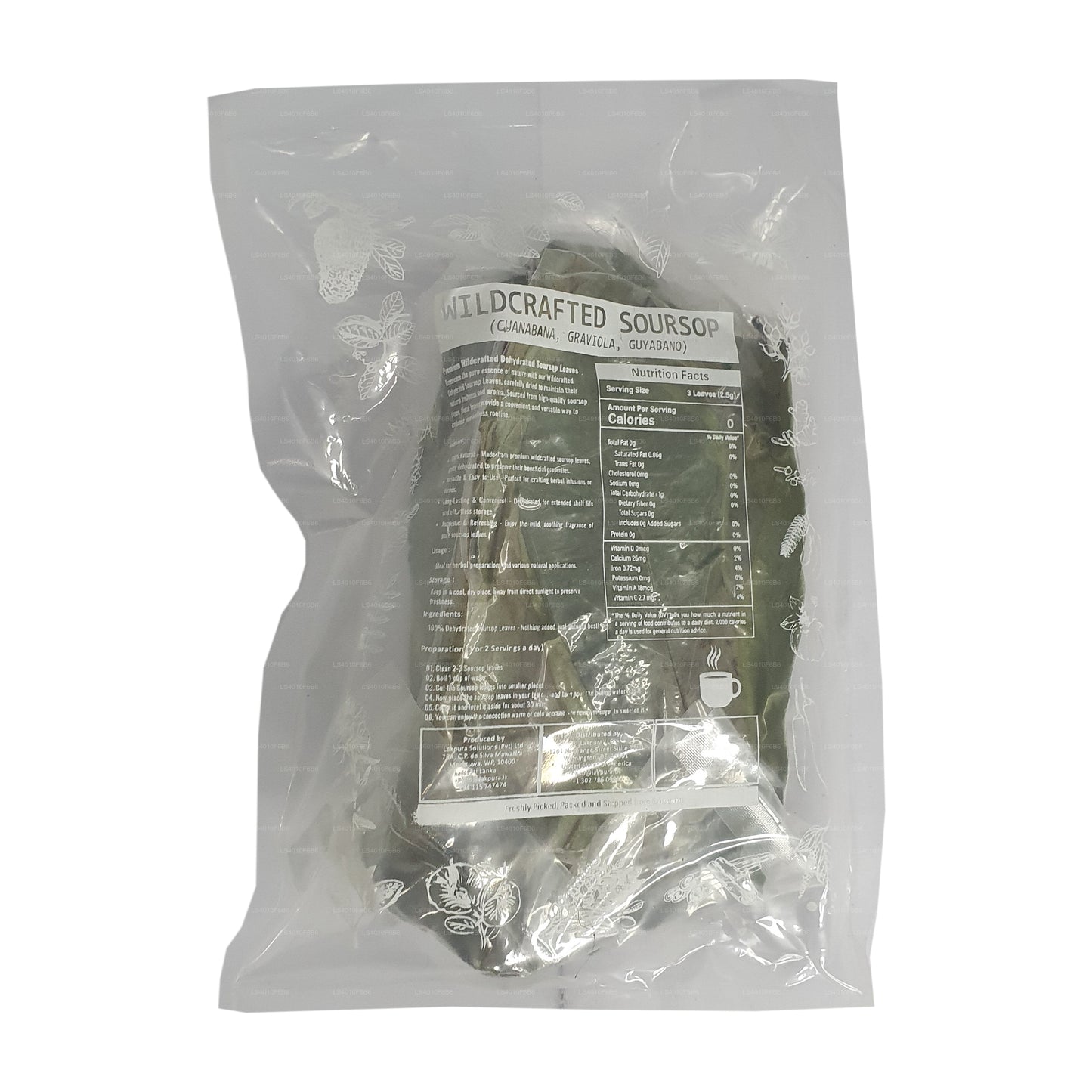Feuilles entières déshydratées de corossol sauvage Lakpura® (Guanabana, Graviola, Guyabano)