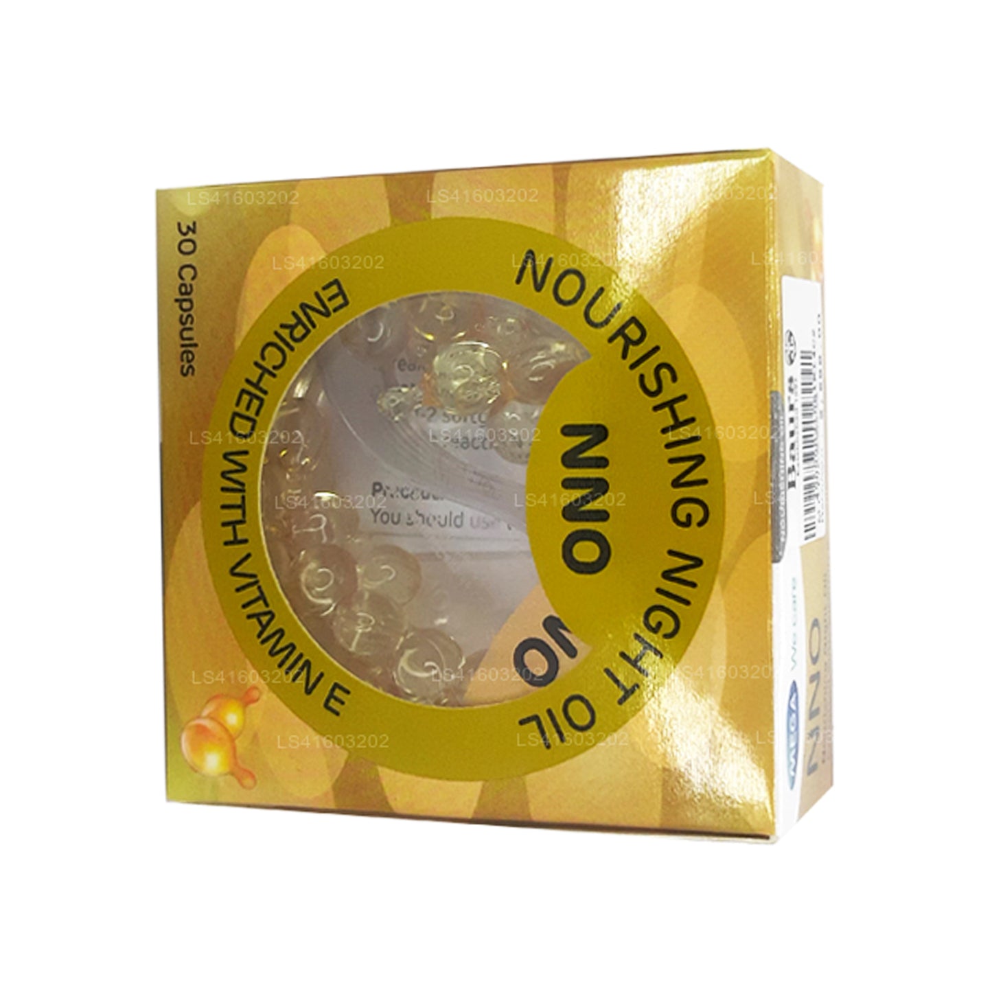 Huile de nuit nourrissante NNO à la vitamine E et à l'huile de jojoba (30 capsules)