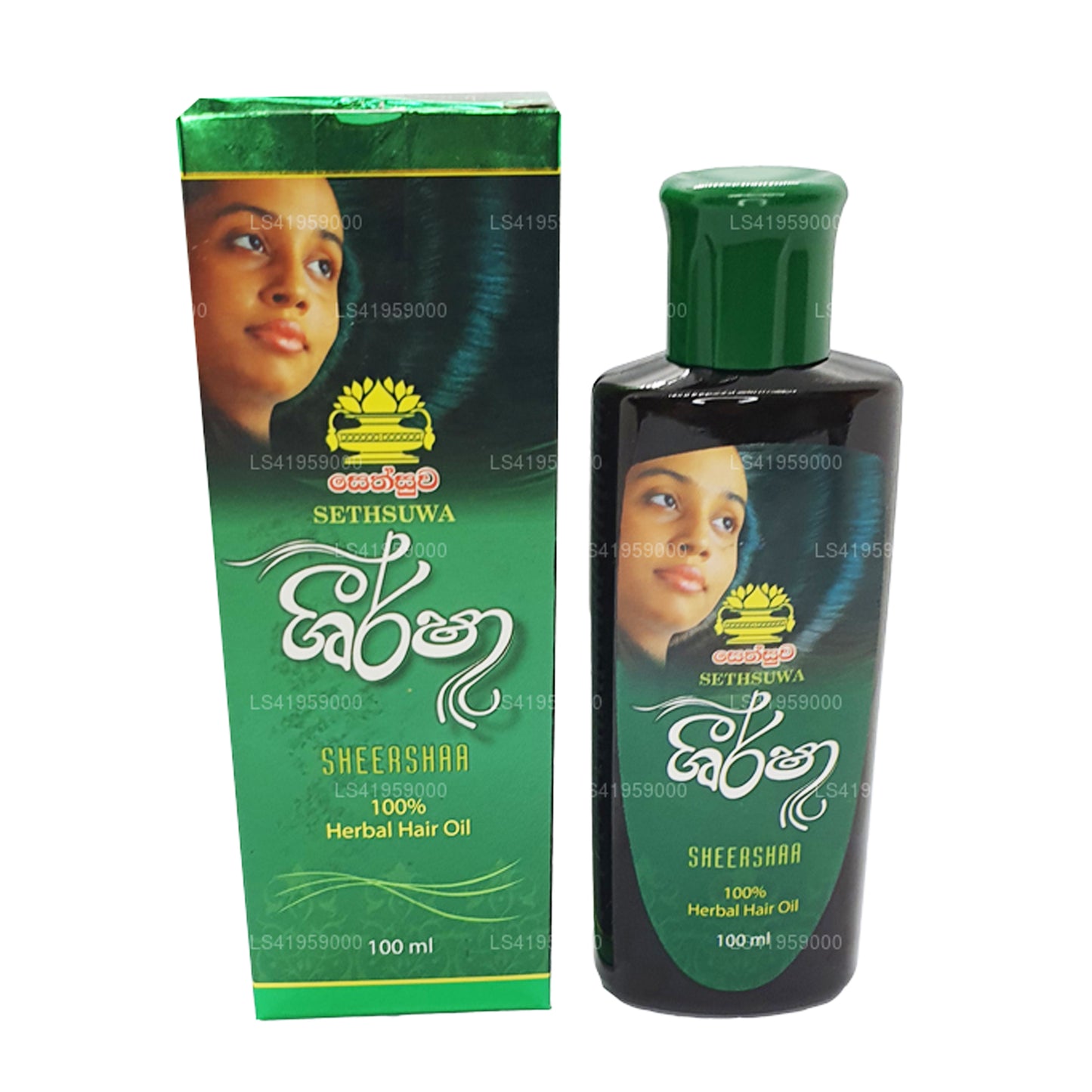 Huile capillaire à base de plantes Sethsuwa Sheersha (100 ml)