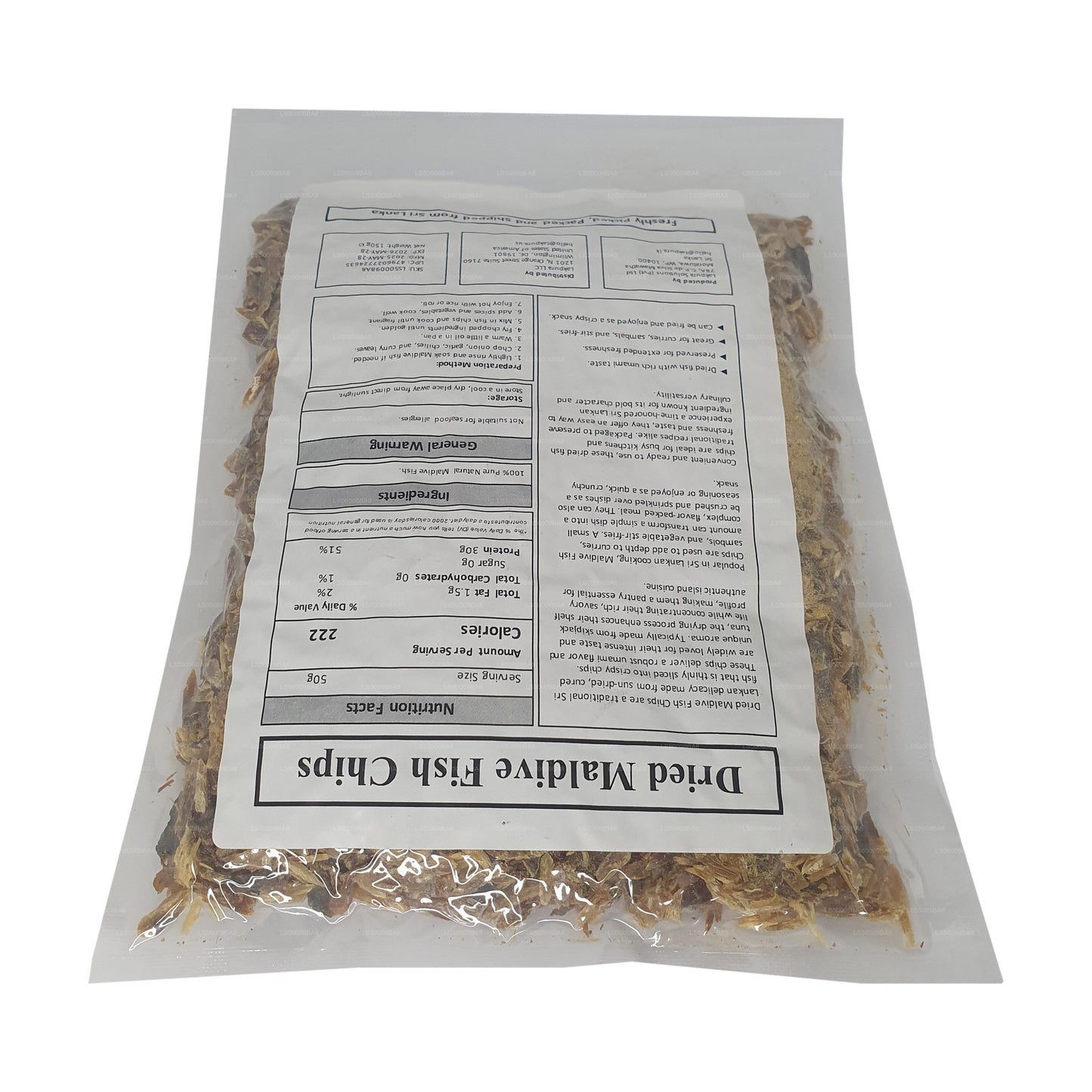 Paquet de chips de poisson Lakpura Maldive (150 g)