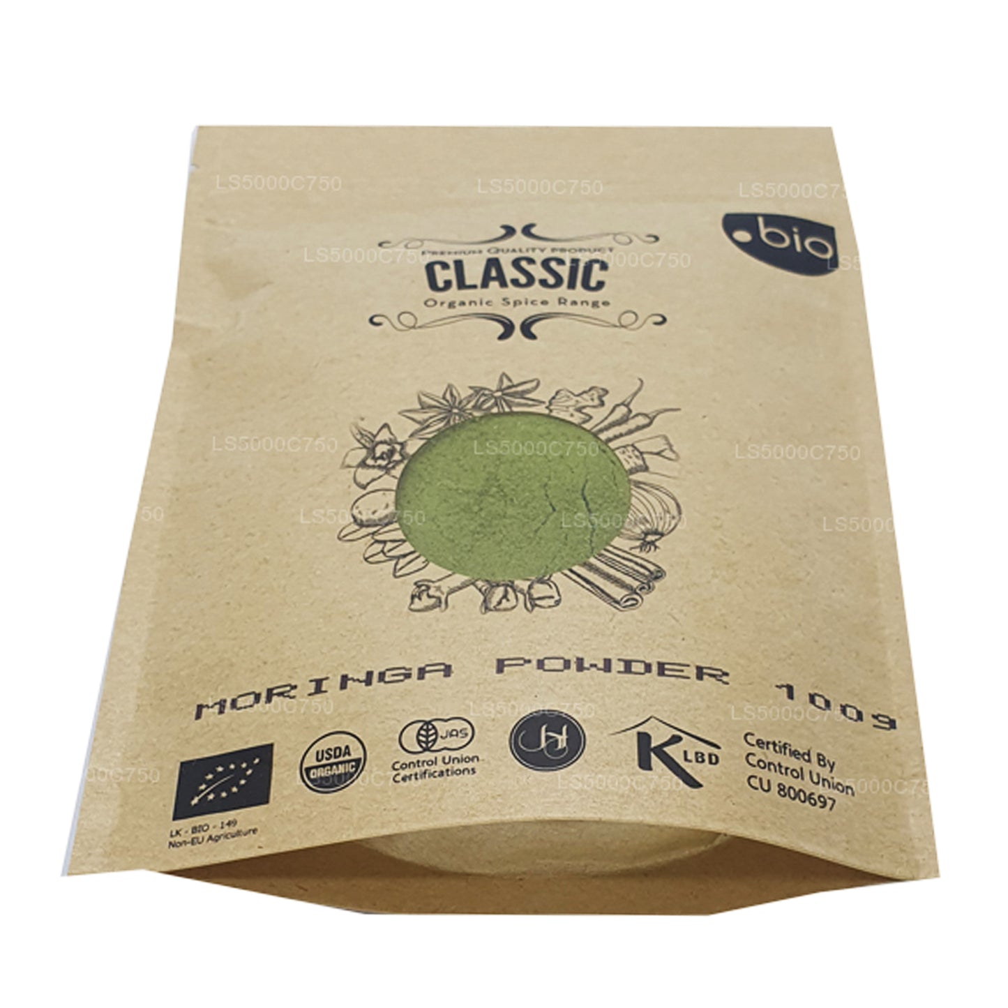 Poudre de feuilles de moringa biologique Lakpura