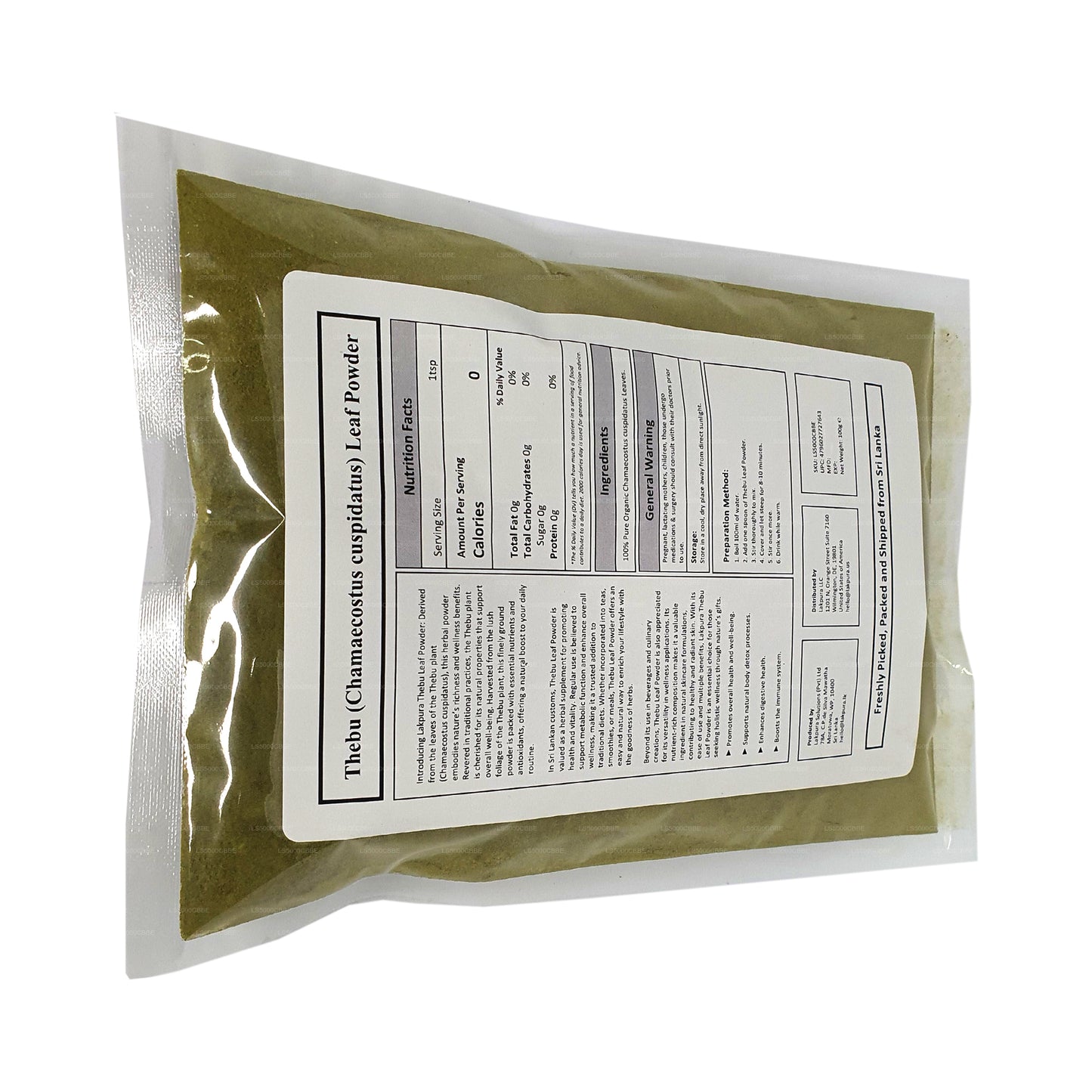 Poudre de feuille de Lakpura Thebu