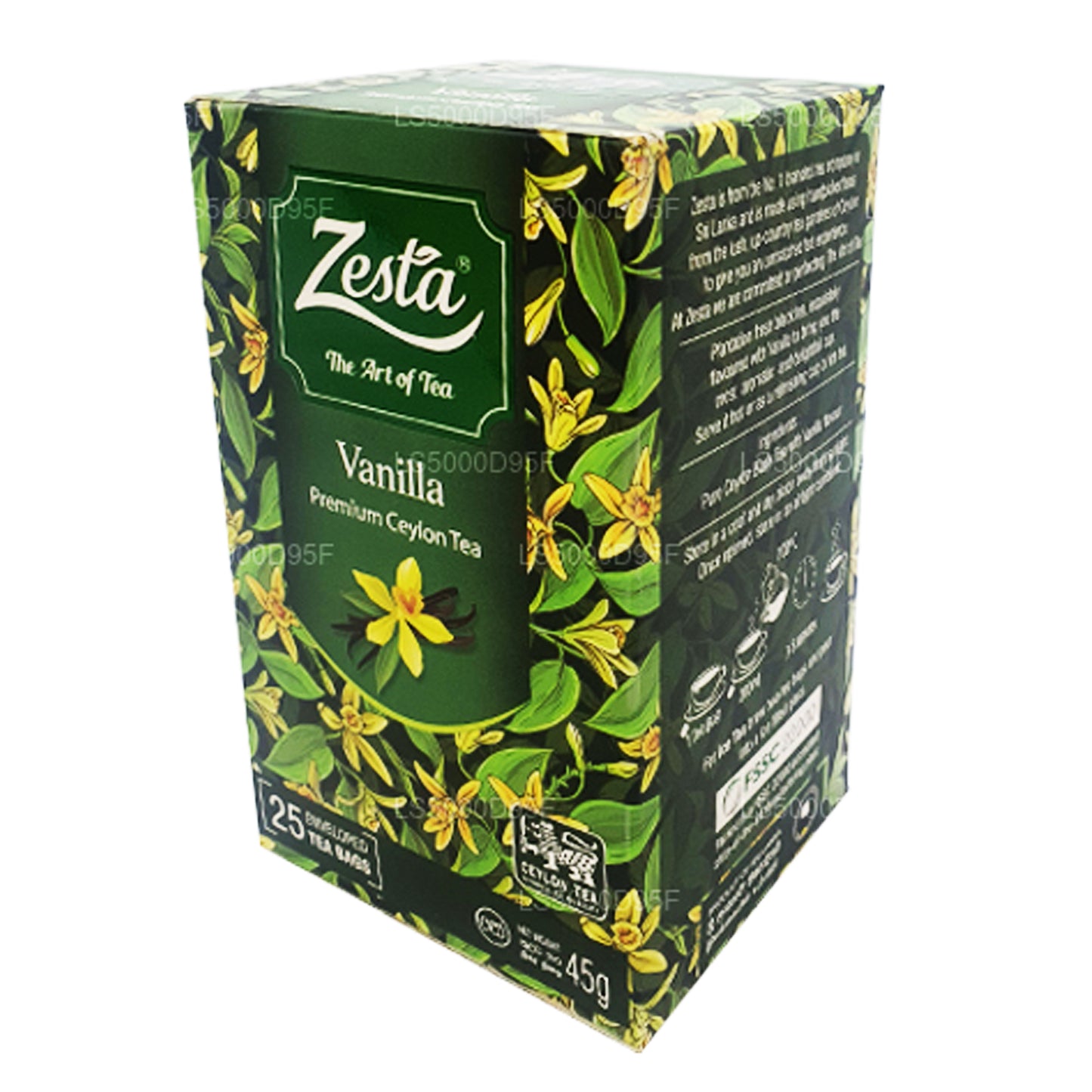 Thé noir à la vanille Zesta (45 g) 25 sachets de thé