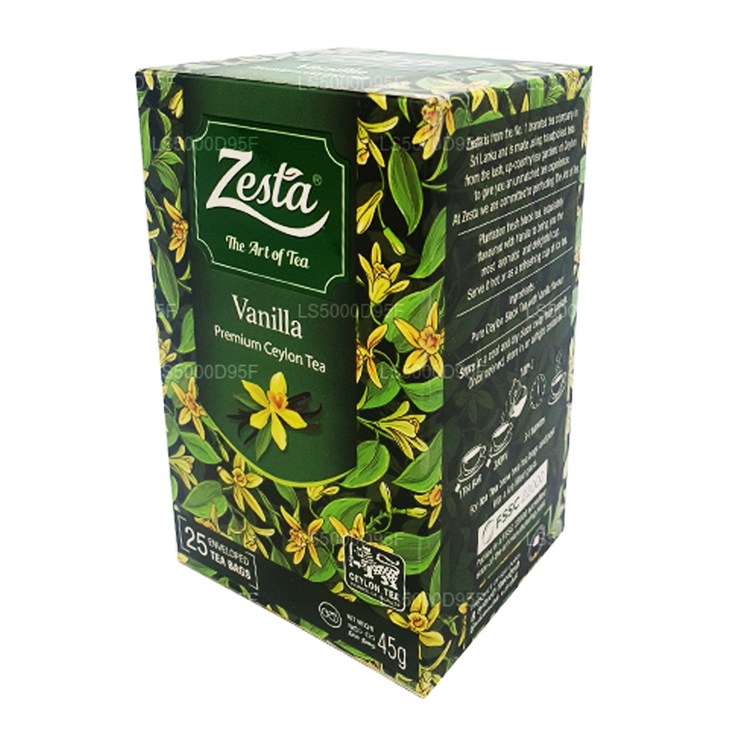 Thé noir à la vanille Zesta (45 g) 25 sachets de thé