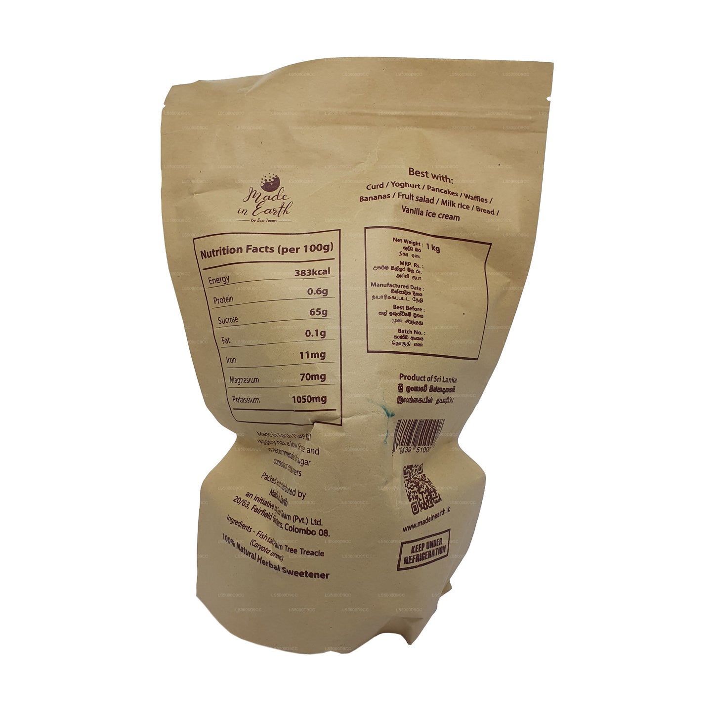 Jaggery de Kithul pur et naturel fabriqué sur Terre (500 g)