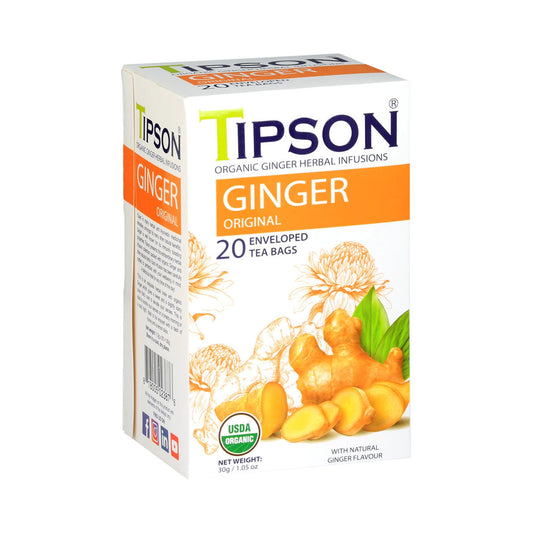 Tipson Organic Ginger Original Tea (30g) 20 Enveloped Tea Bags