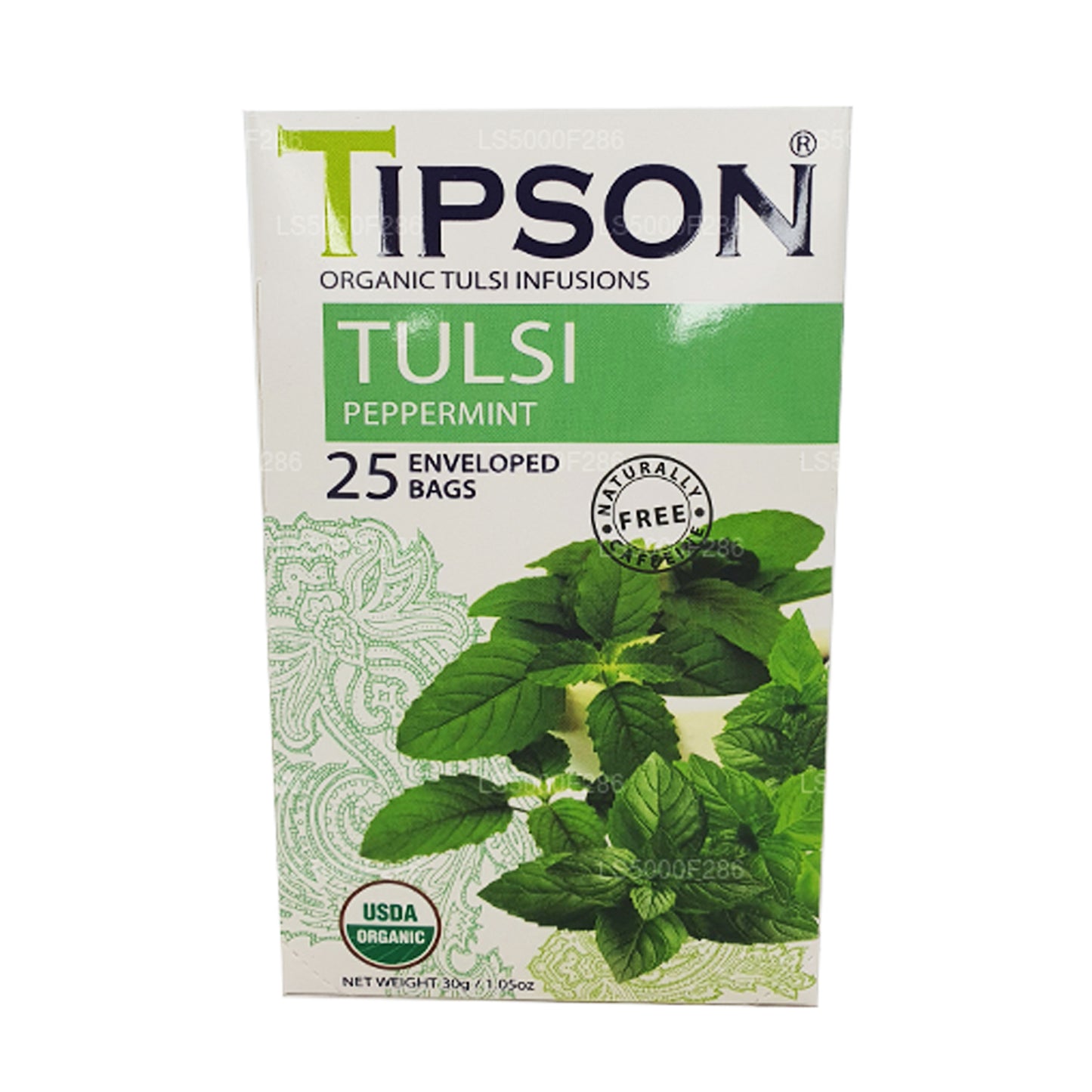 Tulsi biologique Tipson Tea à la menthe poivrée (30g)
