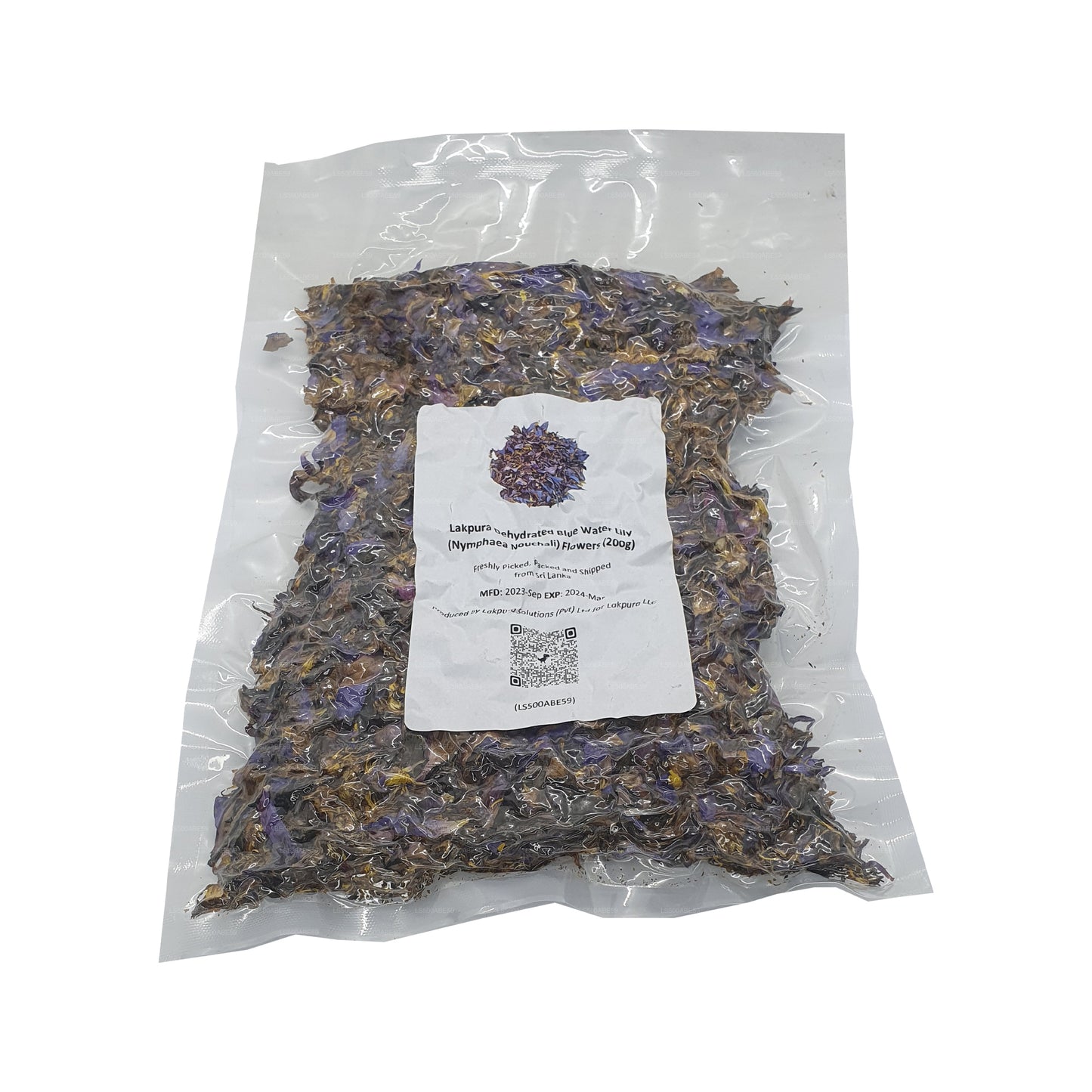 Fleurs de nénuphar bleu déshydraté Lakpura (Nymphaea Nouchali)