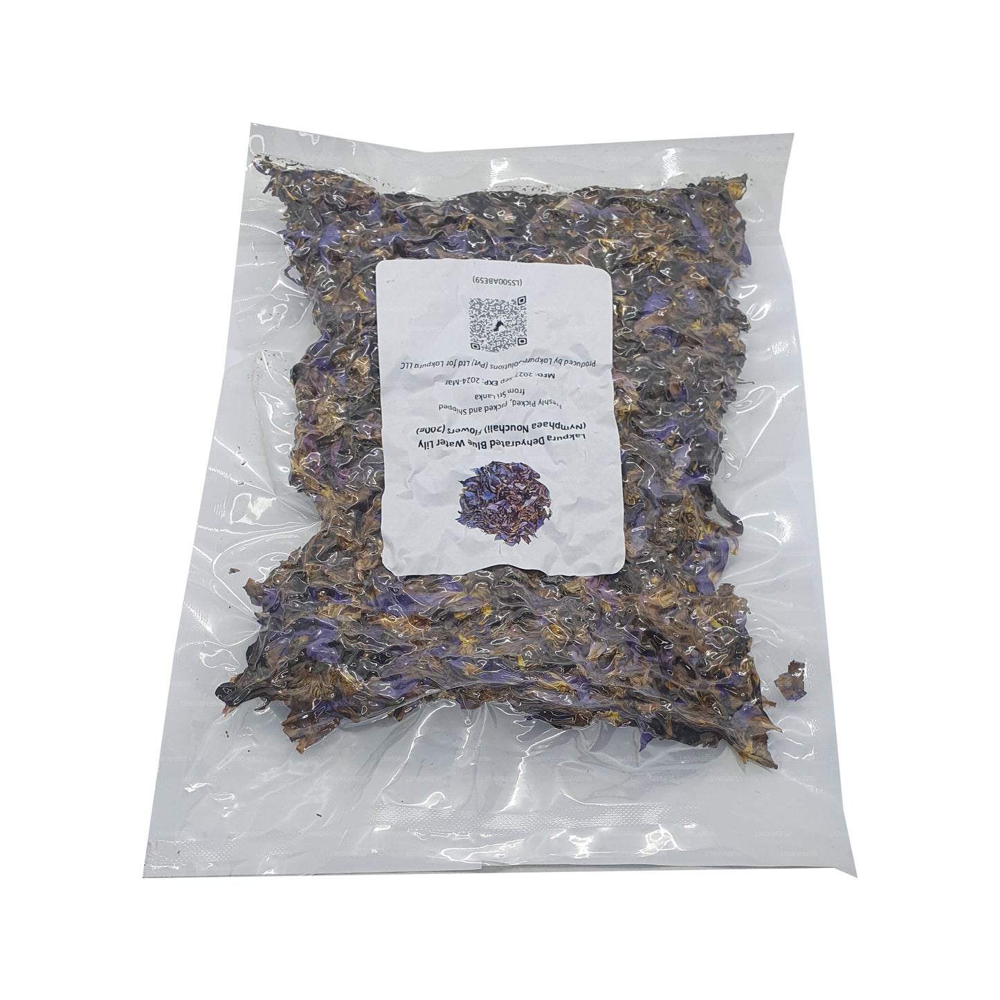 Fleurs de nénuphar bleu déshydraté Lakpura (Nymphaea Nouchali)