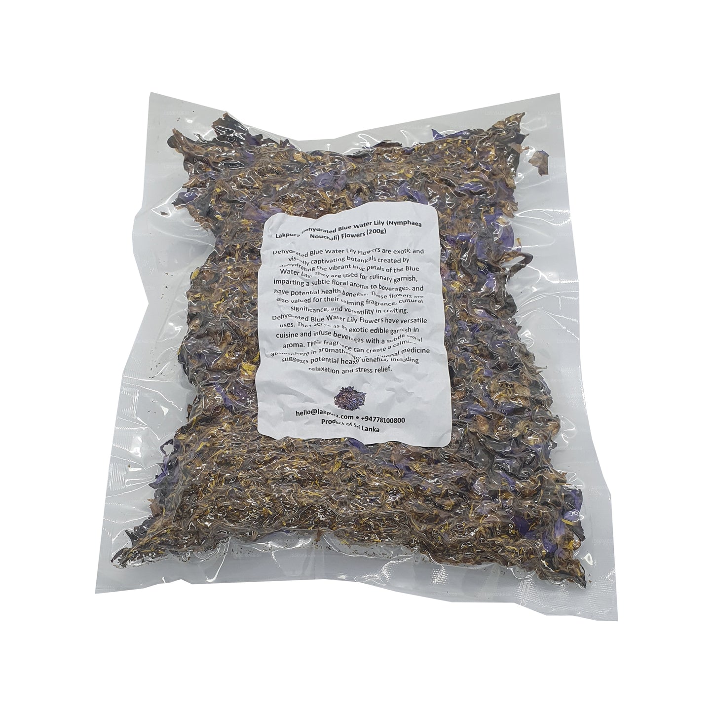 Fleurs de nénuphar bleu déshydraté Lakpura (Nymphaea Nouchali)