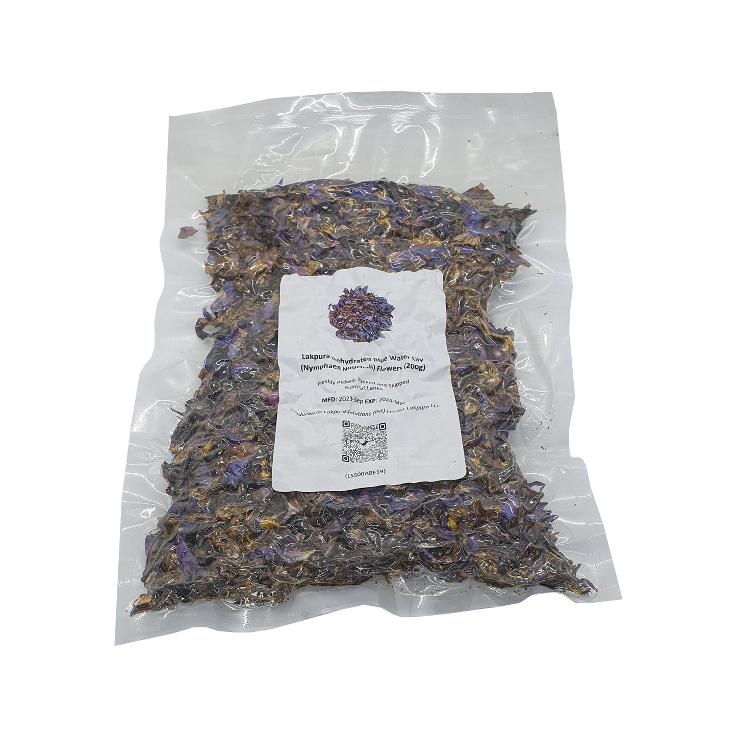 Fleurs de nénuphar bleu déshydraté Lakpura (Nymphaea Nouchali)