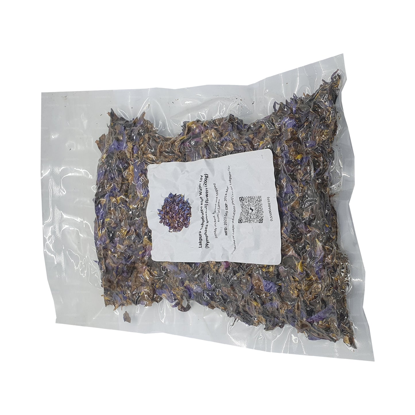 Fleurs de nénuphar bleu déshydraté Lakpura (Nymphaea Nouchali)