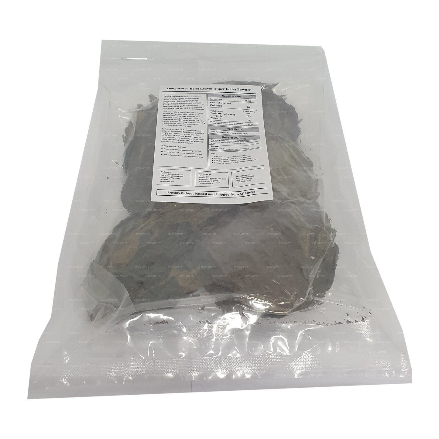 Feuilles de bétel déshydratées Lakpura®
