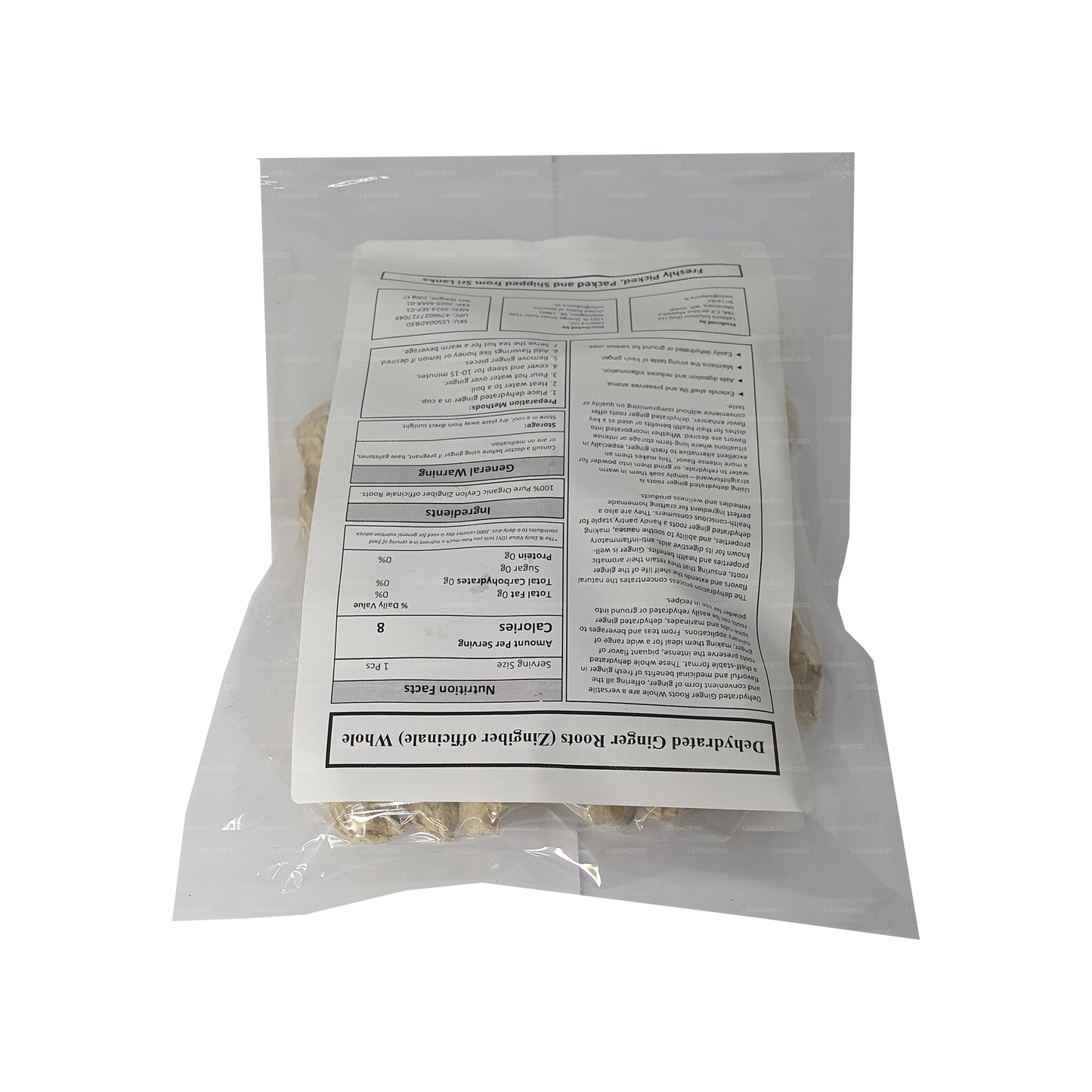 Racines de gingembre déshydratées Lakpura entières (100 g)