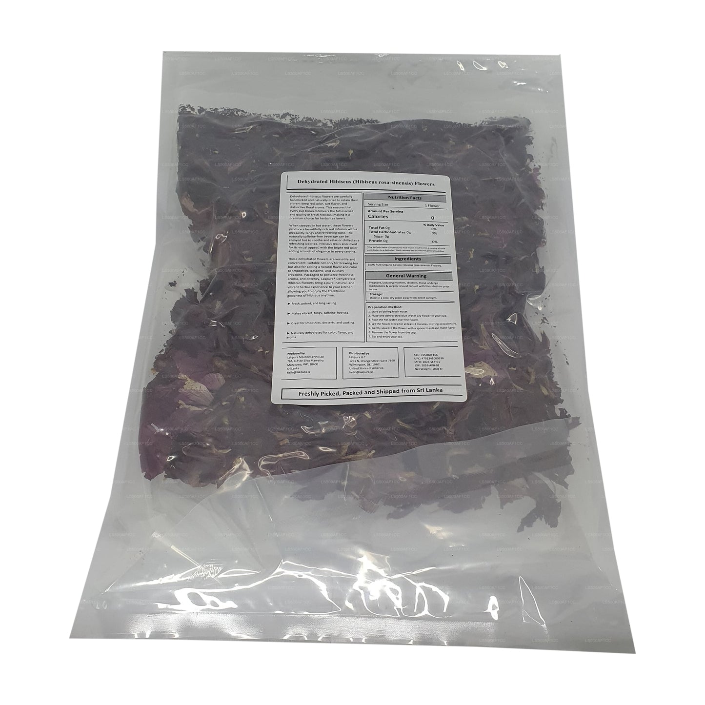 Fleurs d'hibiscus déshydratées Lakpura® (Wada Mal)
