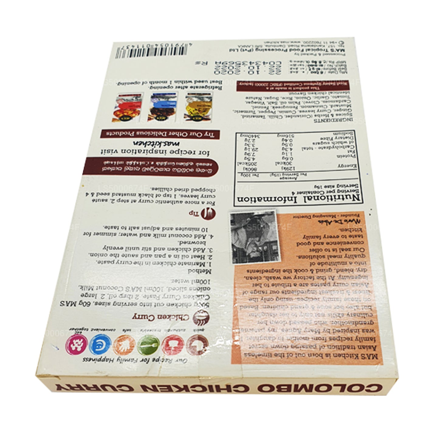 Pâte de poulet au curry Colombo de MA's Kitchen (60 g)