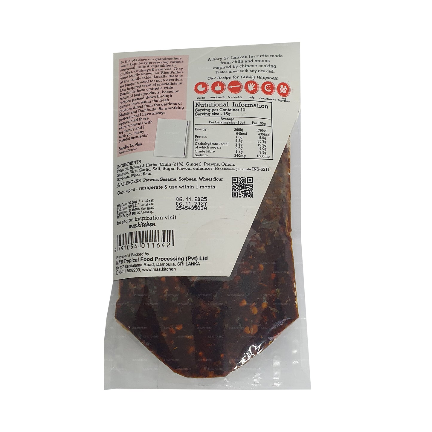 Pâte de piment chinois MA's Kitchen (150 g)