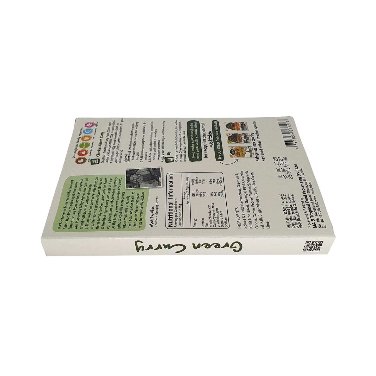 Pâte de curry vert thaï MA's Kitchen (60g)