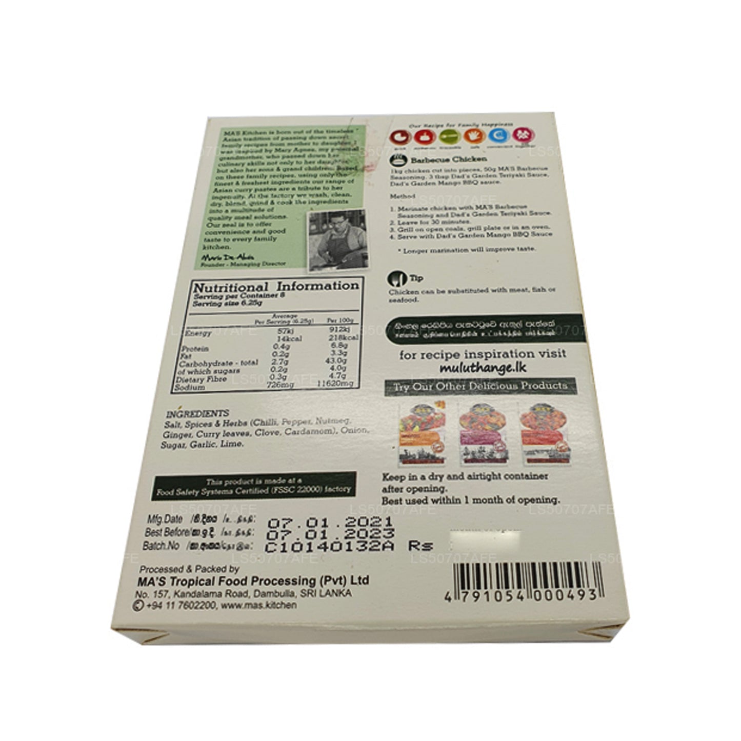 Assaisonnement pour barbecue Ma's Kitchen (50 g)