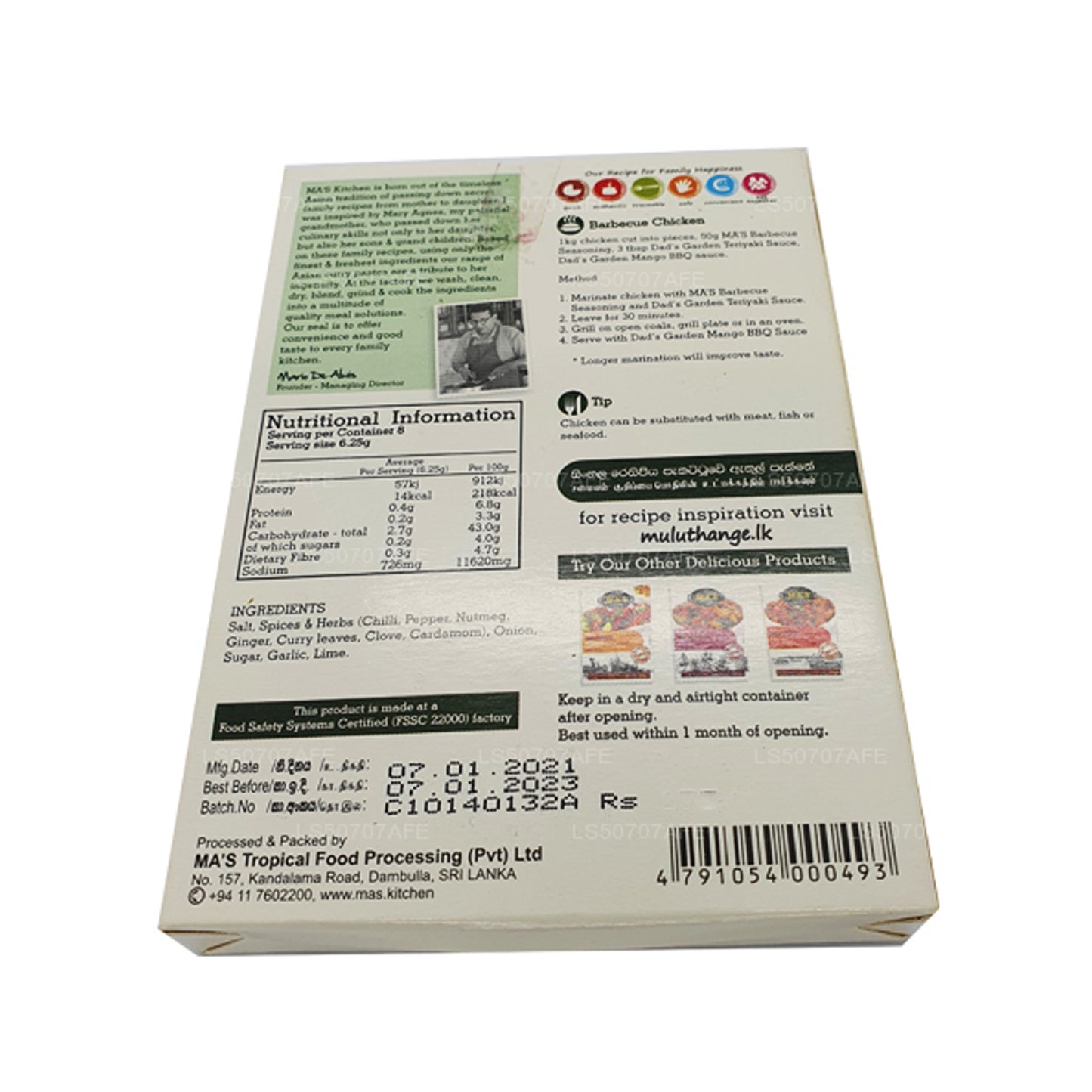 Assaisonnement pour barbecue Ma's Kitchen (50 g)