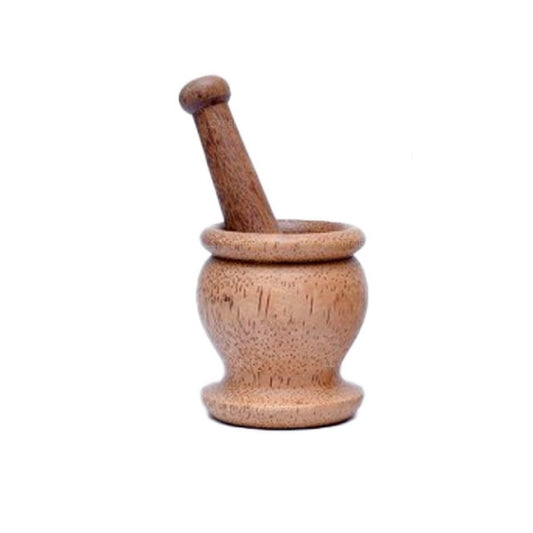 Motar et pilon en bois Lakpura (Wangediya) Hauteur (8 cm)