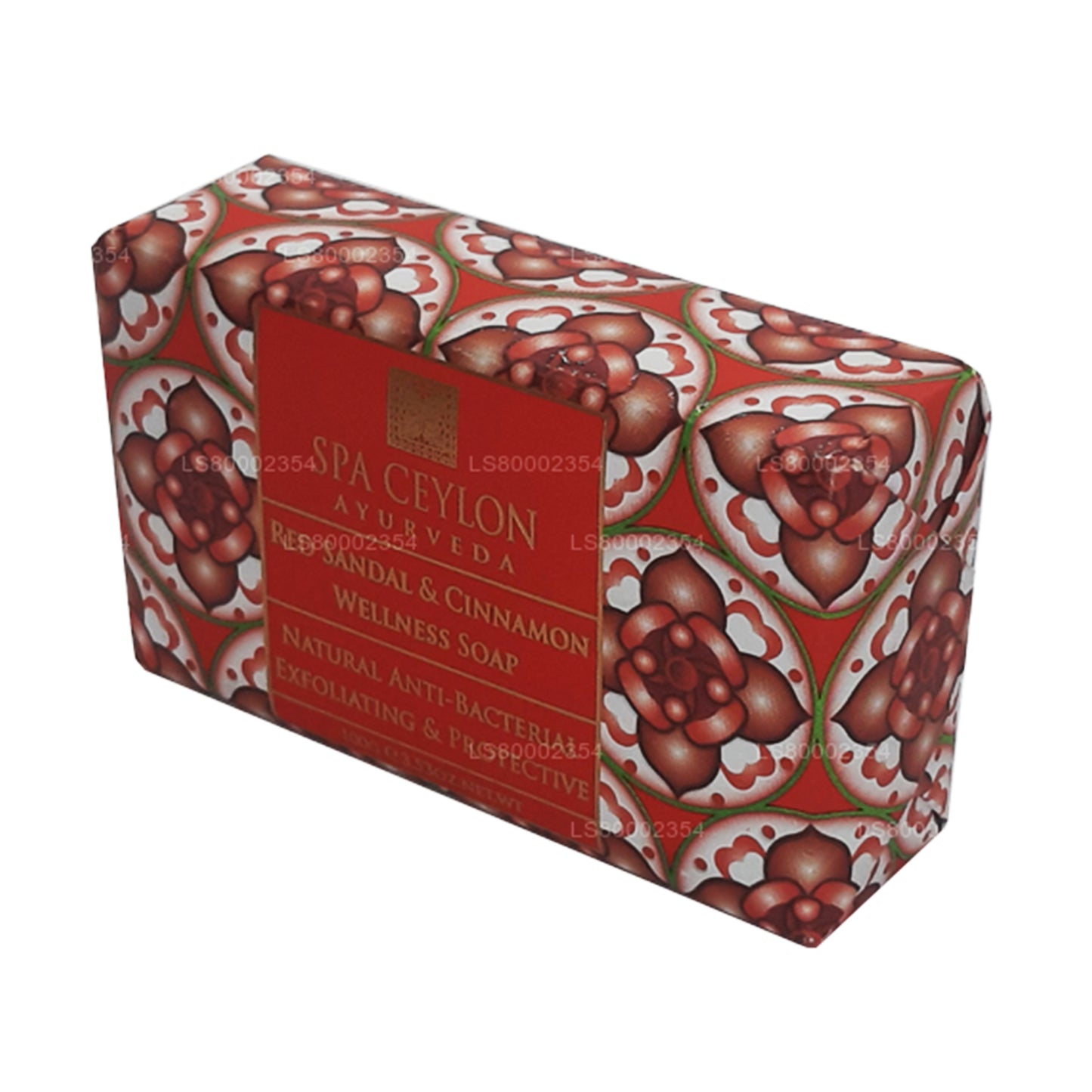 Savon de bien-être exfoliant antibactérien à la sandale rouge de Ceylan et à la cannelle Spa (100 g)