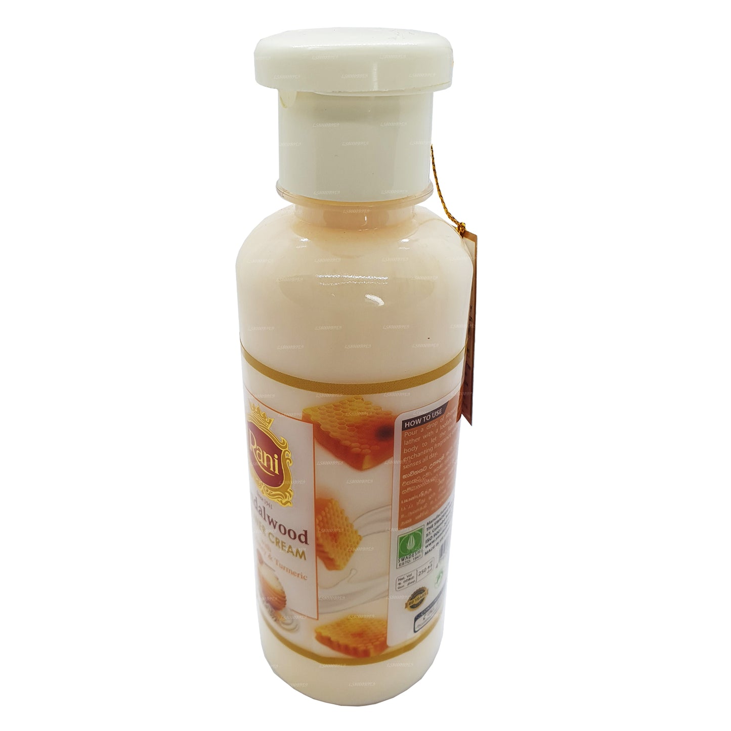 Crème de douche Swadeshi Rani au bois de santal avec lait, miel et curcuma (250 ml)